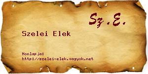 Szelei Elek névjegykártya